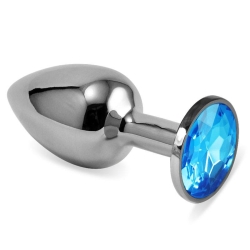  Mavi taşlı gümüş metal anal tıpa